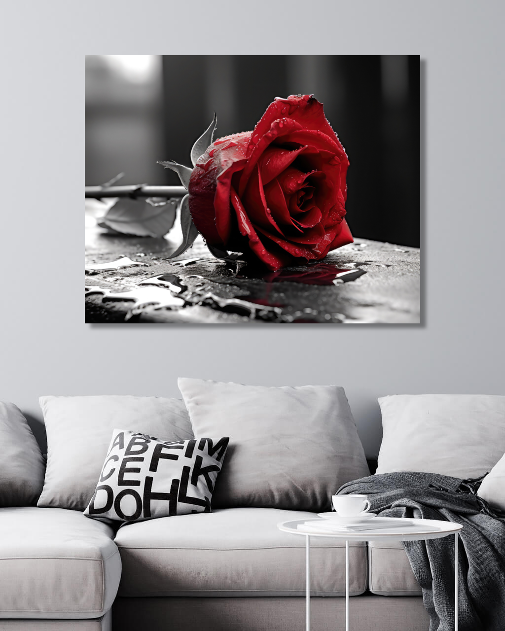 Obrazy na stěnu - Červená růže Rozměr: 40x50 cm, Rámování: vypnuté plátno na rám