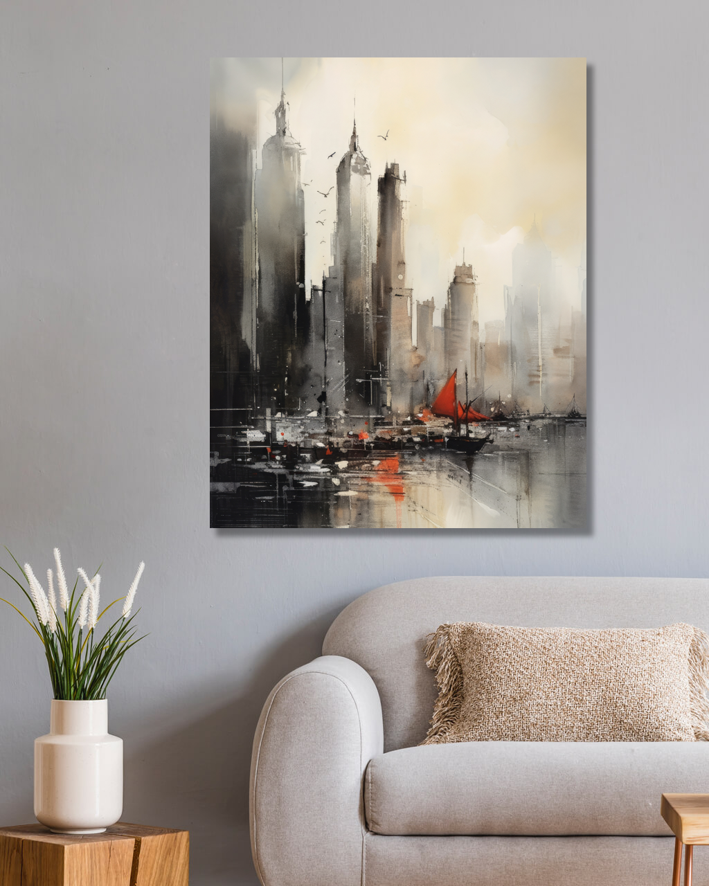 Obrazy na stěnu - Město u přístavu Rozměr: 40x50 cm, Rámování: bez rámu a bez vypnutí plátna