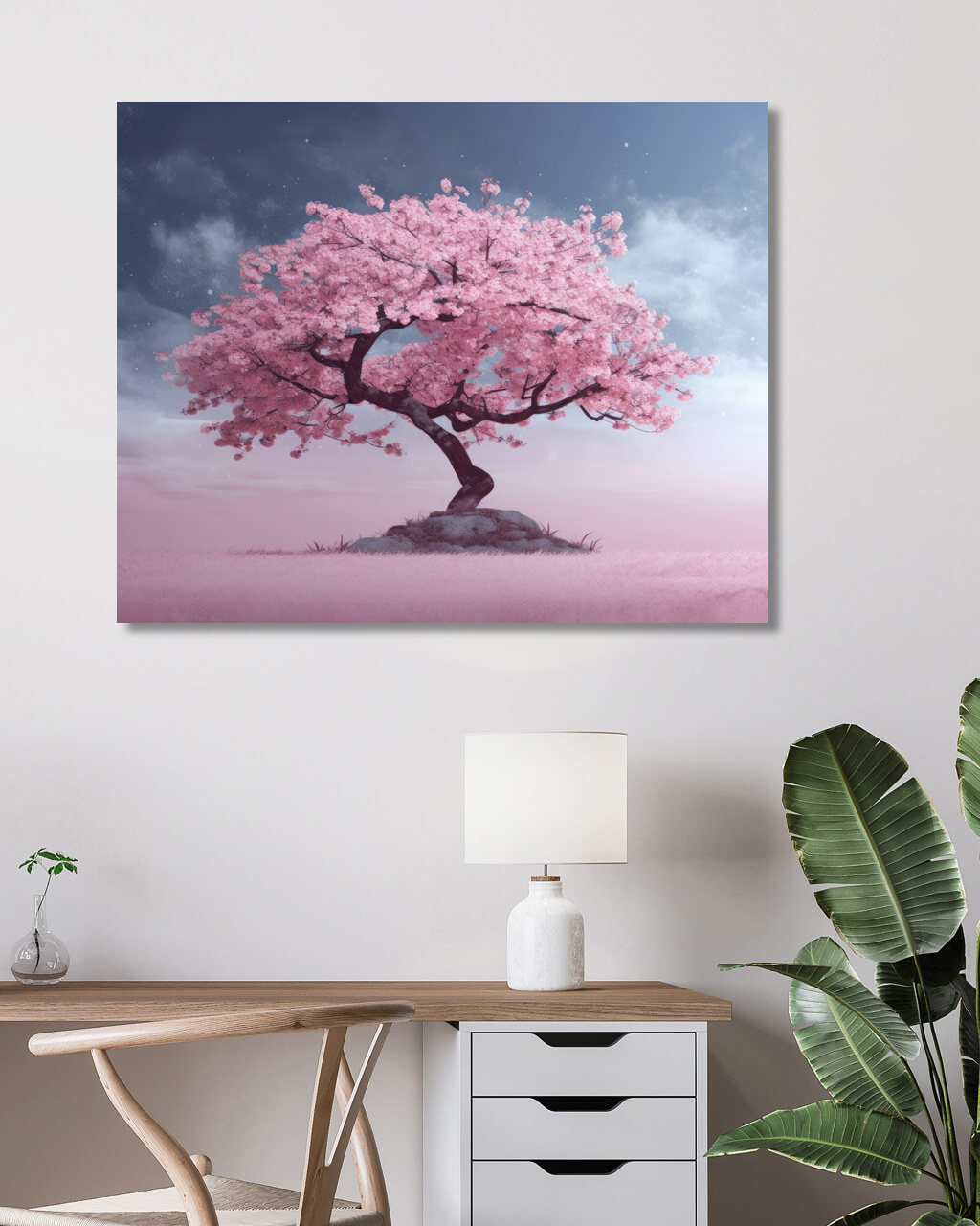 Obrazy na stěnu - Růžový strom Rozměr: 40x50 cm, Rámování: bez rámu a bez vypnutí plátna