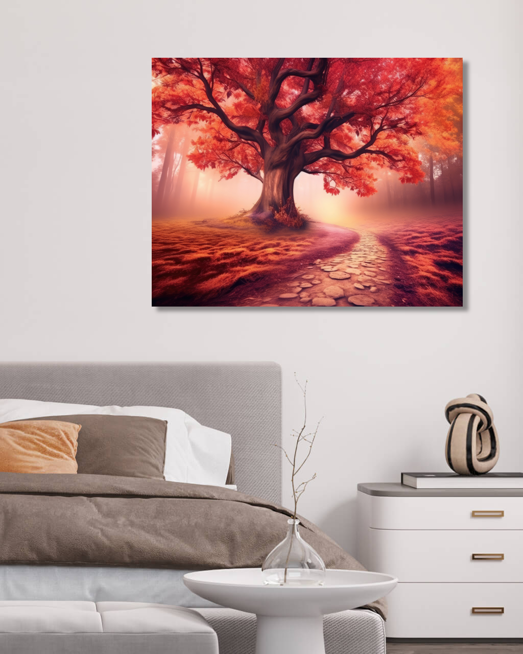 Obrazy na stěnu - Podzimní strom Rozměr: 40x50 cm, Rámování: vypnuté plátno na rám