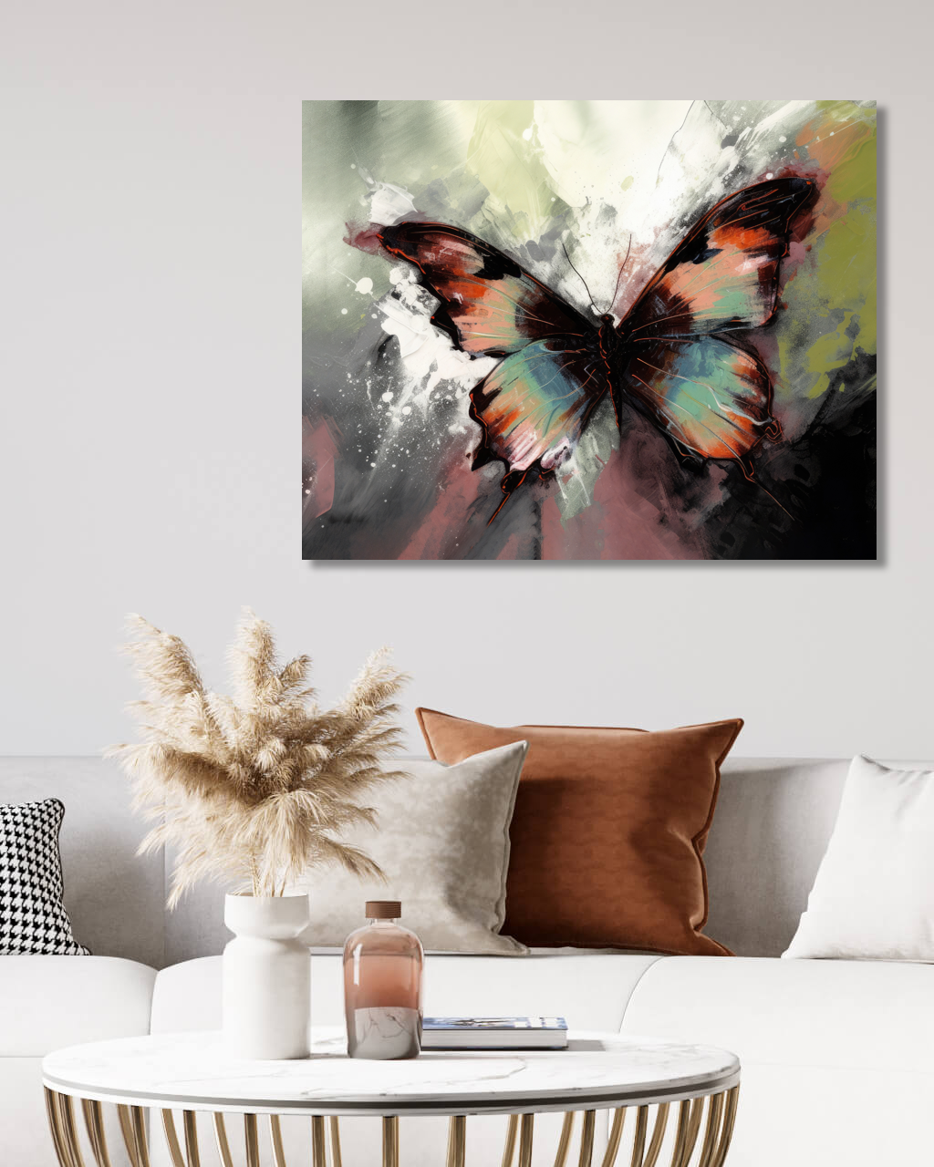 Obrazy na stěnu - Malba motýla Rozměr: 40x50 cm, Rámování: vypnuté plátno na rám