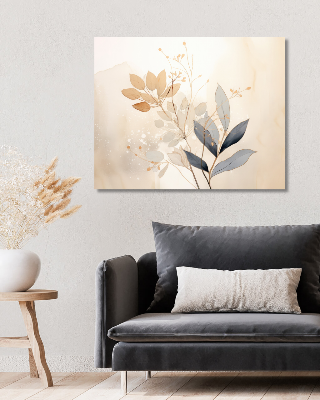 Obrazy na stěnu - Boho listy Rozměr: 40x50 cm, Rámování: vypnuté plátno na rám