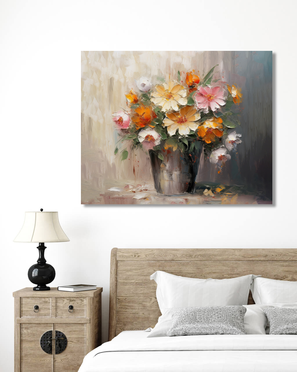 Obrazy na stěnu - Malba kytice Rozměr: 40x50 cm, Rámování: vypnuté plátno na rám