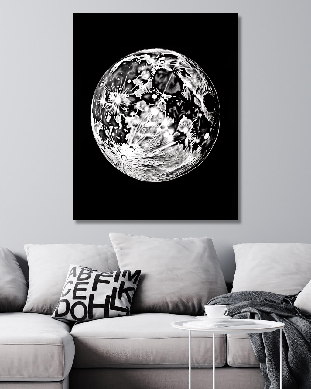 Obrazy na stěnu - Abstrakce - černobílá koule Rozměr: 40x50 cm, Rámování: vypnuté plátno na rám