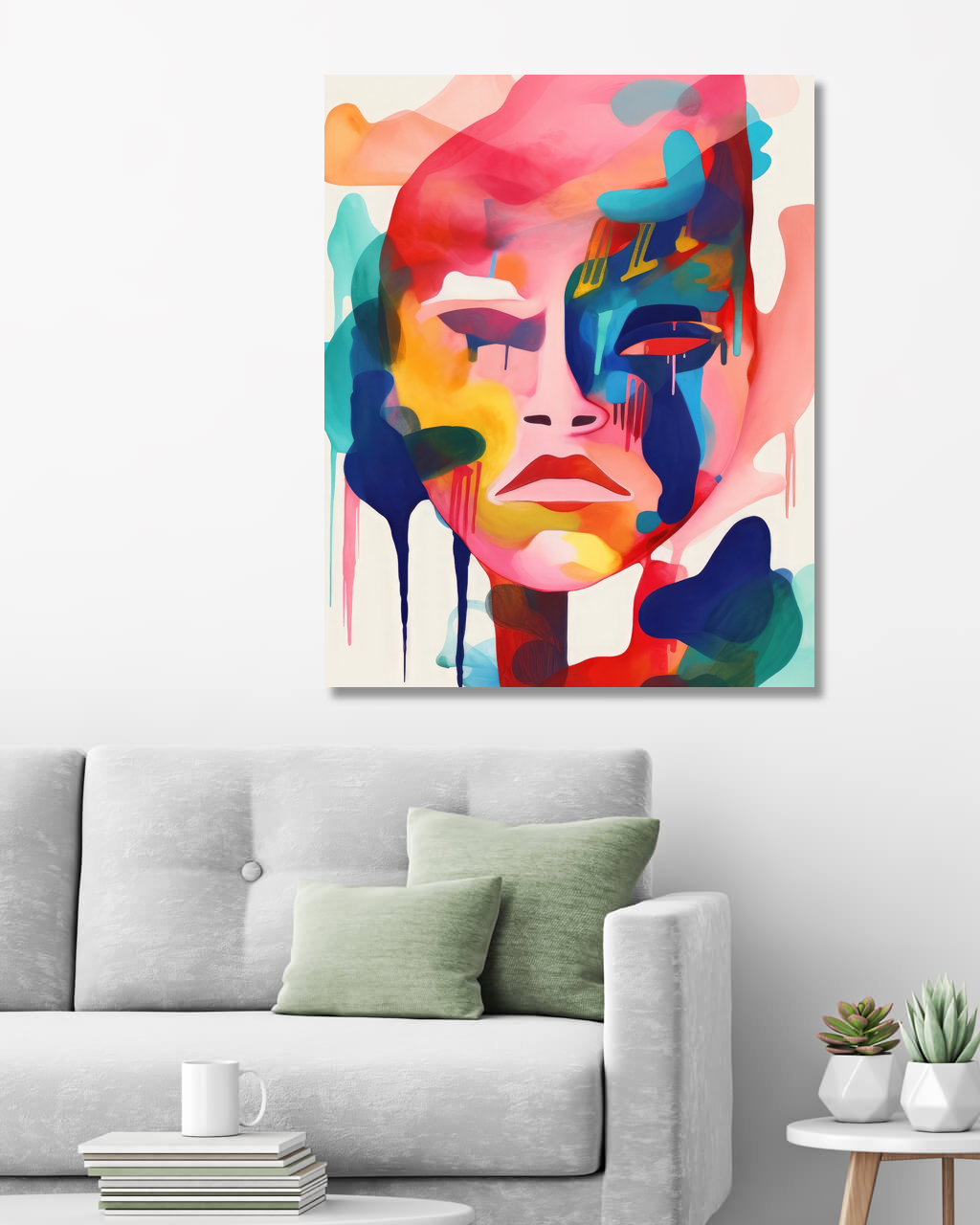Obrazy na stěnu - Ženský obličej v barvách Rozměr: 40x50 cm, Rámování: vypnuté plátno na rám