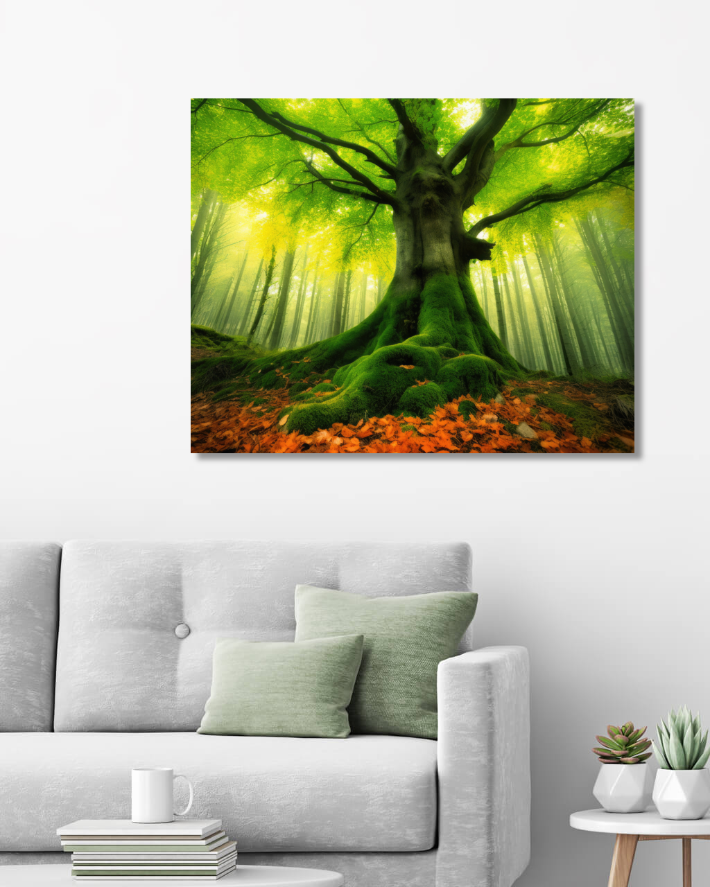 Obrazy na stěnu - Strom v lese Rozměr: 40x50 cm, Rámování: vypnuté plátno na rám