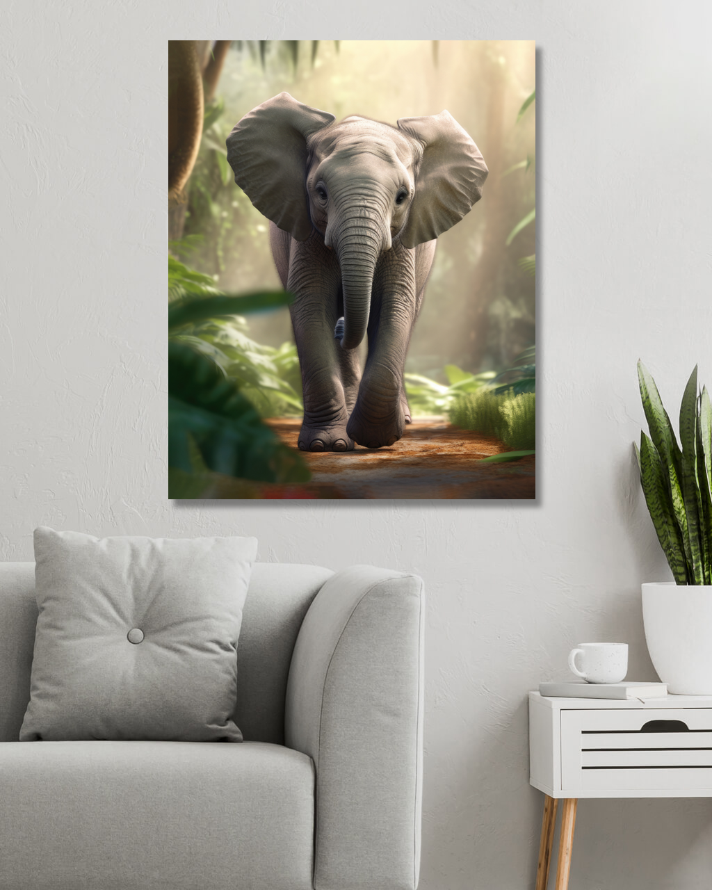Obrazy na stěnu - Slon Rozměr: 40x50 cm, Rámování: vypnuté plátno na rám