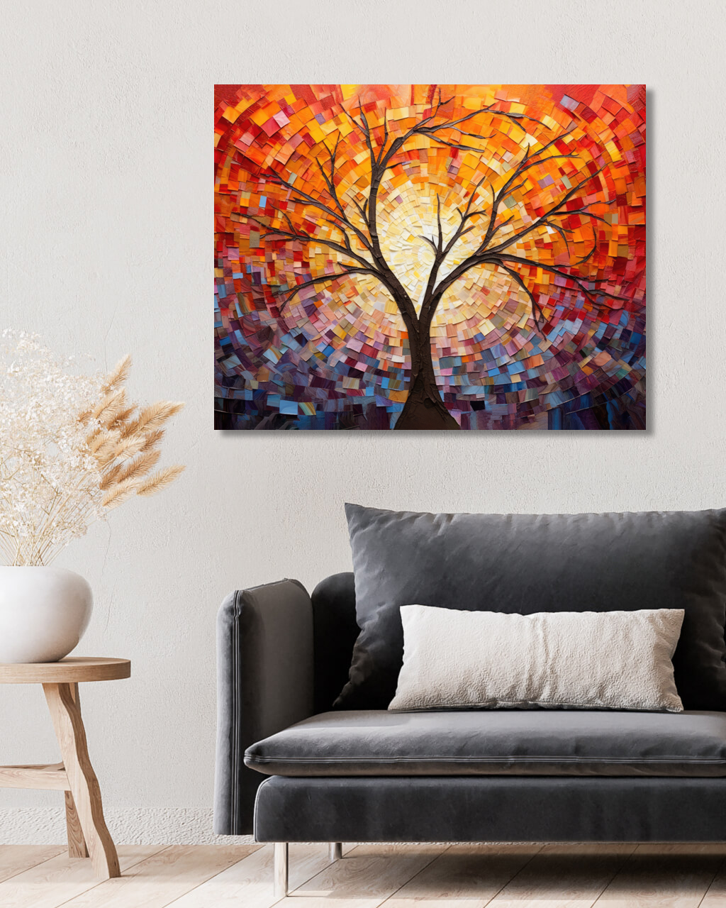 Obrazy na stěnu - Strom v mozaice Rozměr: 40x50 cm, Rámování: vypnuté plátno na rám