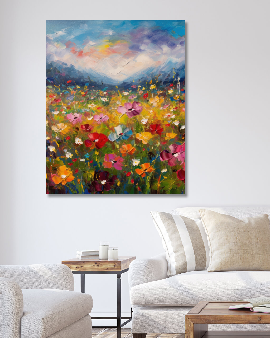 Obrazy na stěnu - Barevná louka Rozměr: 40x50 cm, Rámování: vypnuté plátno na rám