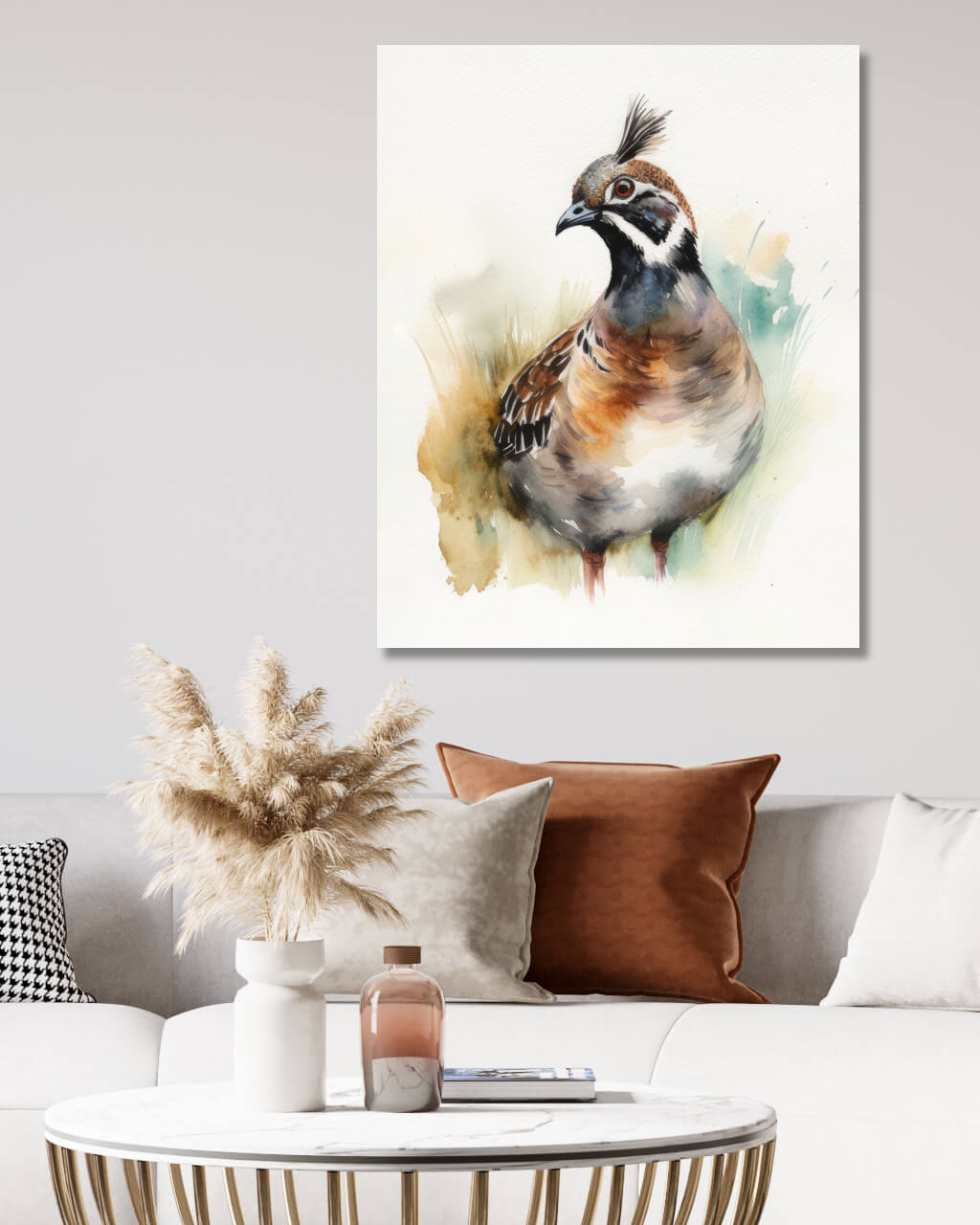 Obrazy na stěnu - Křepel chocholatý Rozměr: 40x50 cm, Rámování: vypnuté plátno na rám