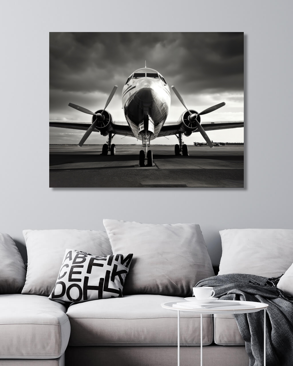 Obrazy na stěnu - Letadlo před bouřkou Rozměr: 40x50 cm, Rámování: vypnuté plátno na rám