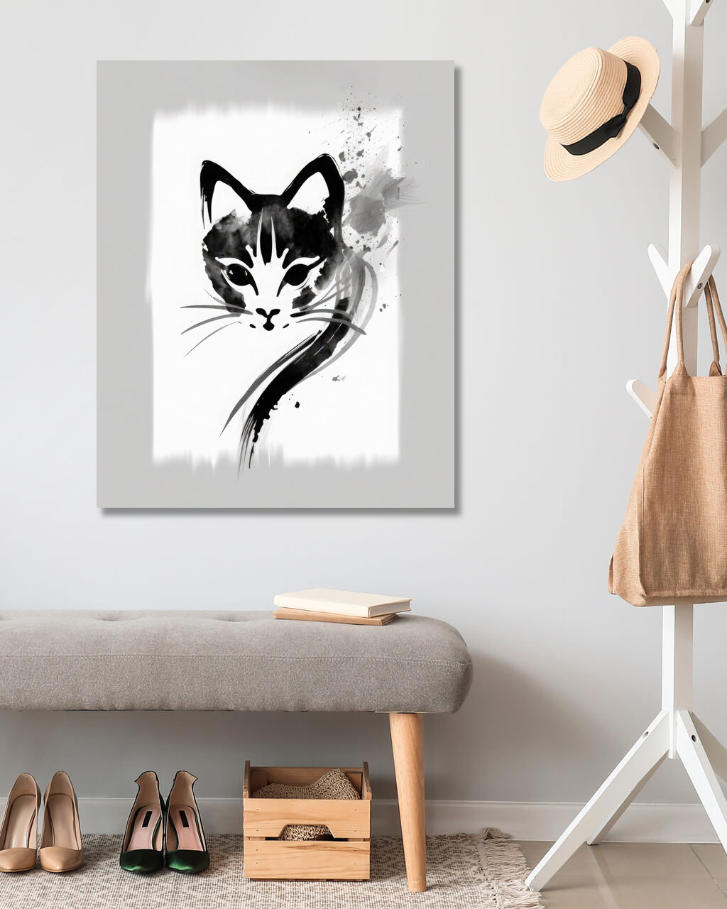 Obrazy na stěnu - Portrét kočky Rozměr: 80x100 cm, Rámování: vypnuté plátno na rám