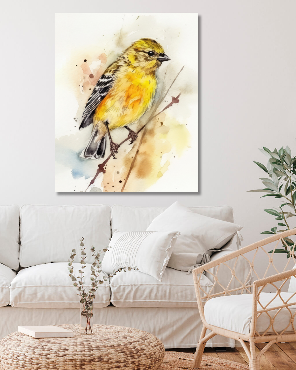 Obrazy na stěnu - Pěnkava Rozměr: 40x50 cm, Rámování: vypnuté plátno na rám