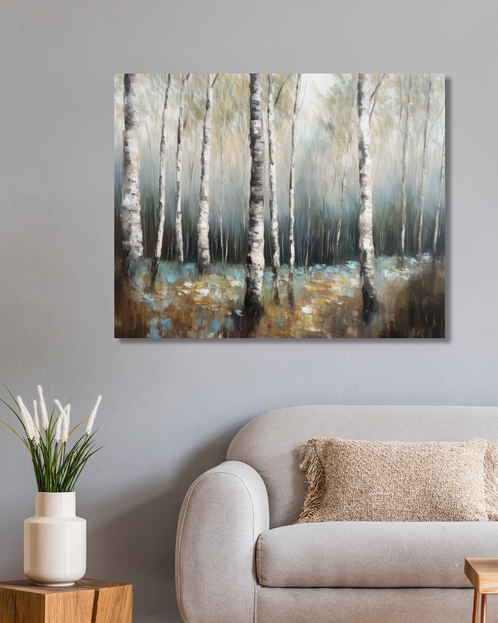 Obrazy na stěnu - Břízy Rozměr: 40x50 cm, Rámování: vypnuté plátno na rám