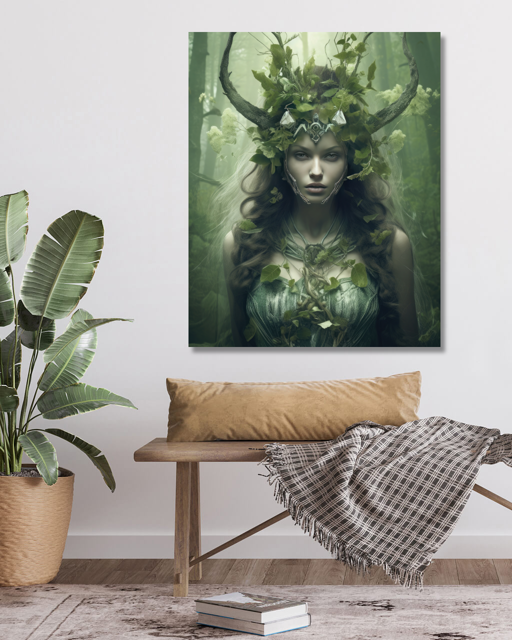 Obrazy na stěnu - Lesní žena Rozměr: 40x50 cm, Rámování: vypnuté plátno na rám