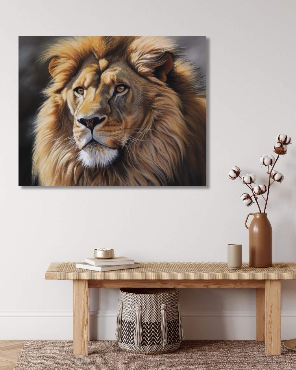 Obrazy na stěnu - Portrét lva Rozměr: 80x100 cm, Rámování: bez rámu a bez vypnutí plátna