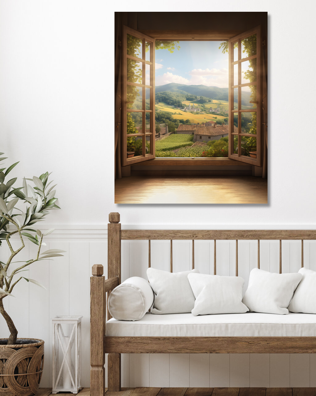 Obrazy na stěnu - Výhled oknem Rozměr: 40x50 cm, Rámování: vypnuté plátno na rám