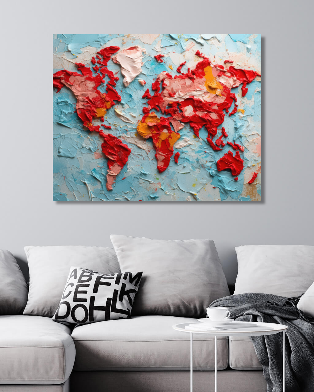 Obrazy na stěnu - Mapa země Rozměr: 40x50 cm, Rámování: vypnuté plátno na rám