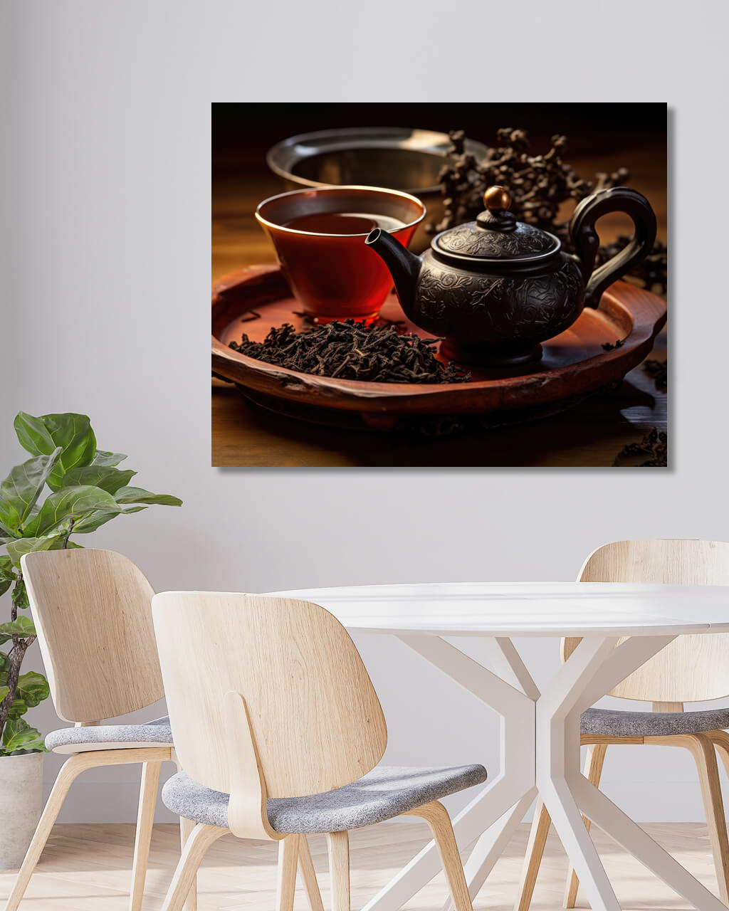 Obrazy na stěnu - Čaj na podnosu Rozměr: 40x50 cm, Rámování: vypnuté plátno na rám