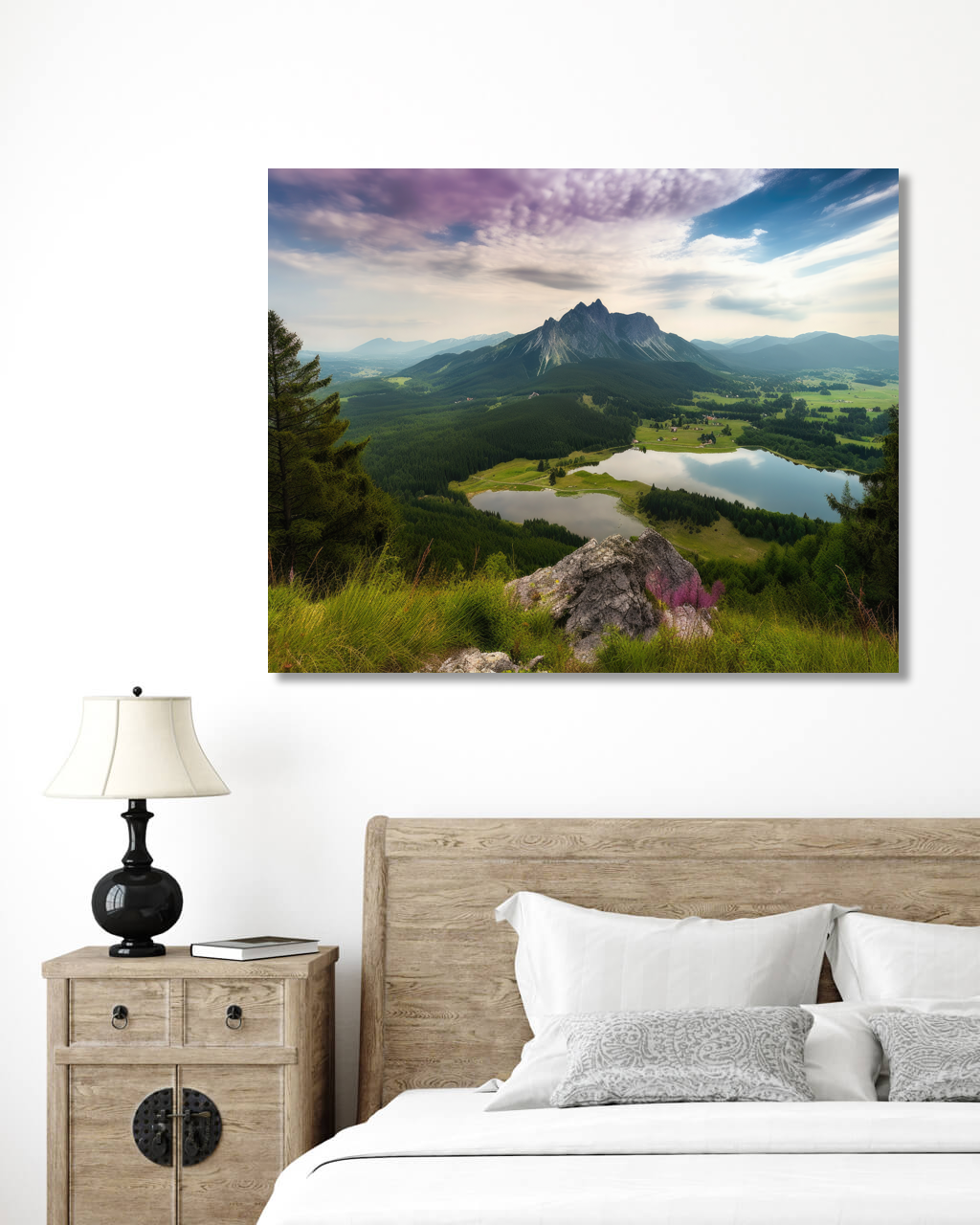 Obrazy na stěnu - Jezera pod horami Rozměr: 40x50 cm, Rámování: vypnuté plátno na rám