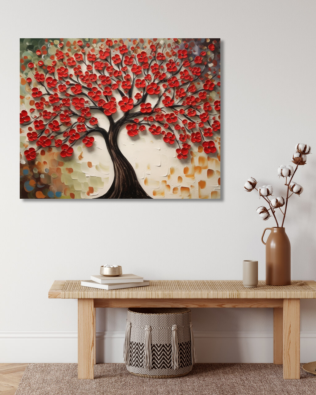 Obrazy na stěnu - Červený strom Rozměr: 40x50 cm, Rámování: vypnuté plátno na rám
