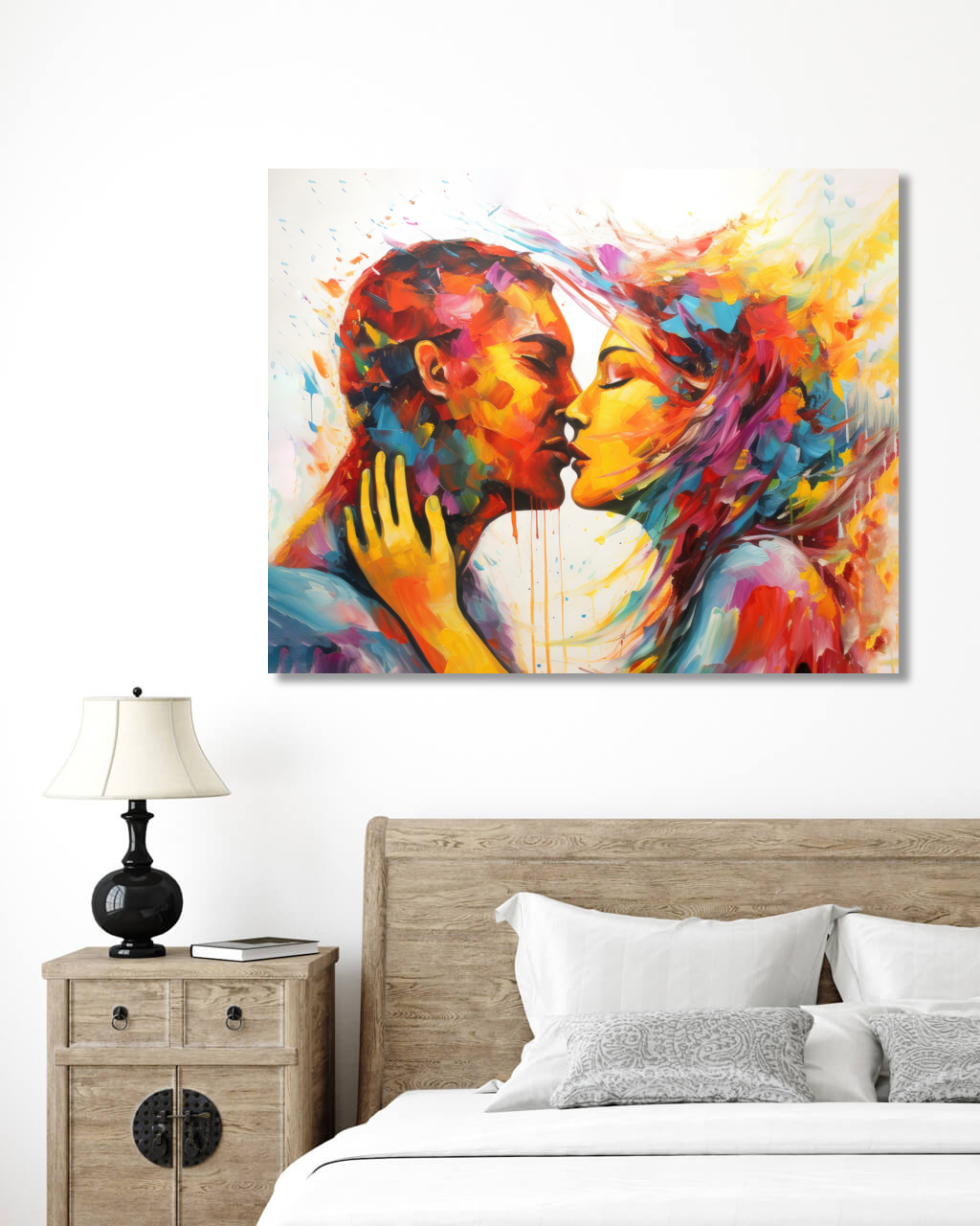 Obrazy na stěnu - Abstrakt - barevný polibek Rozměr: 80x100 cm, Rámování: bez rámu a bez vypnutí plátna