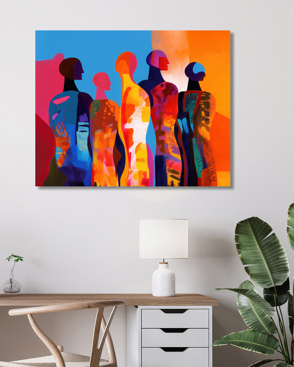 Obrazy na stěnu - Abstrakt - postavy Rozměr: 40x50 cm, Rámování: vypnuté plátno na rám