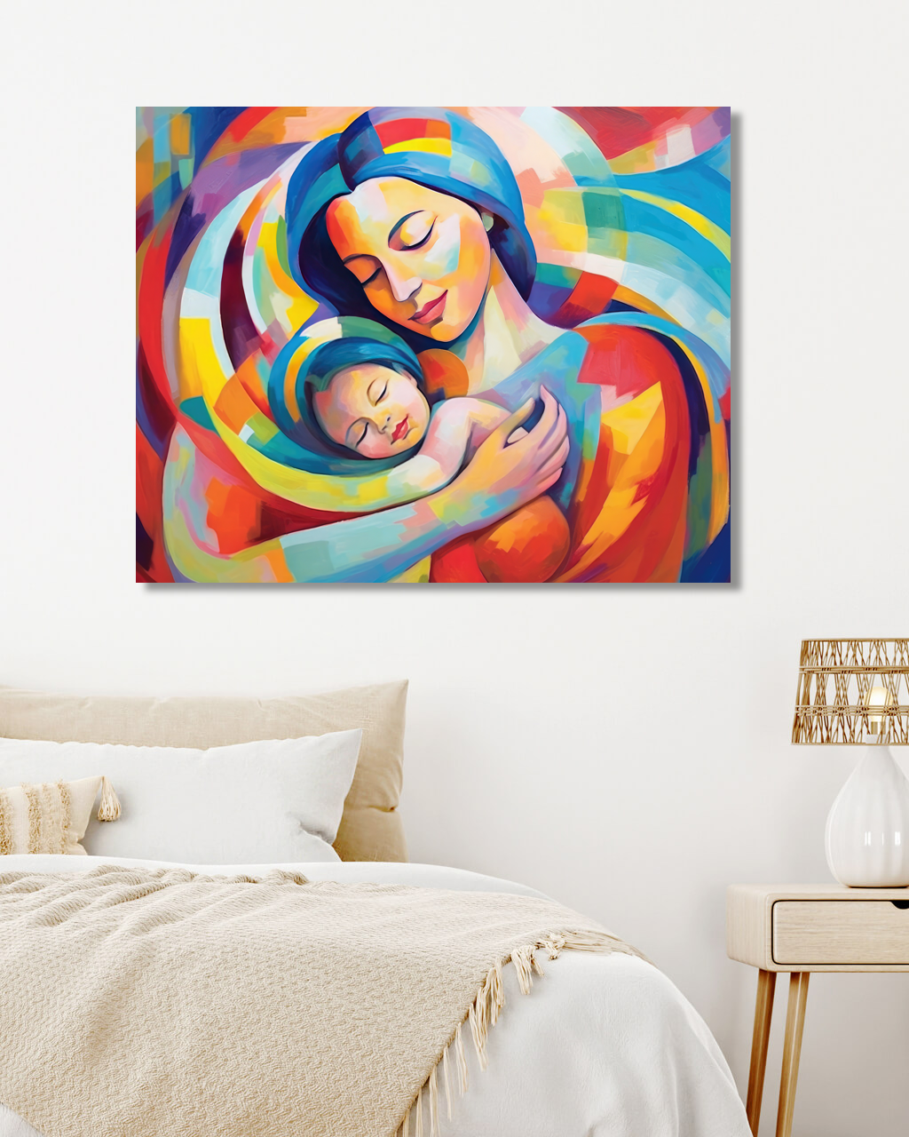 Obrazy na stěnu - Abstrakt - matka s dítětem Rozměr: 40x50 cm, Rámování: vypnuté plátno na rám