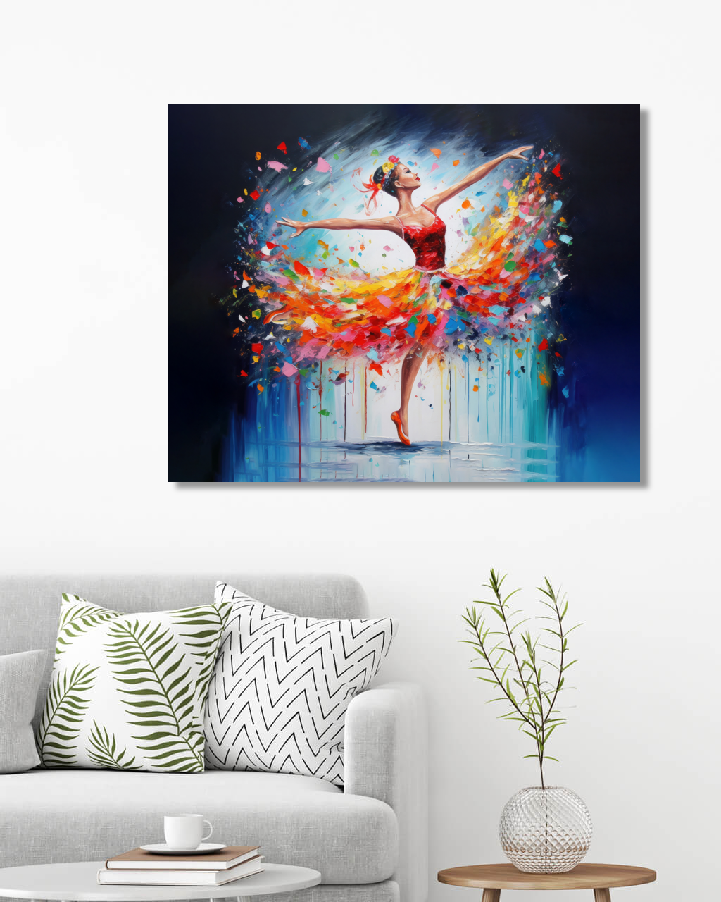 Obrazy na stěnu - Baletka v barvách Rozměr: 40x50 cm, Rámování: vypnuté plátno na rám
