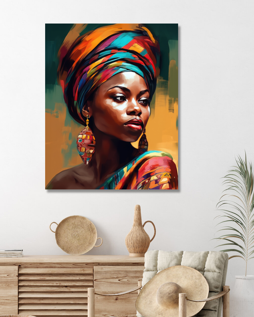 Obrazy na stěnu - Afričanka Rozměr: 40x50 cm, Rámování: vypnuté plátno na rám