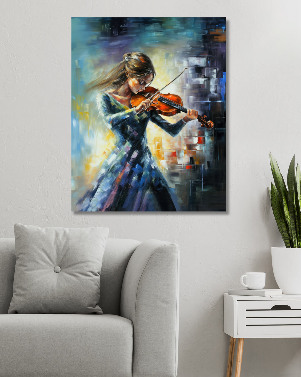 Obrazy na stěnu - Houslistka Rozměr: 40x50 cm, Rámování: vypnuté plátno na rám