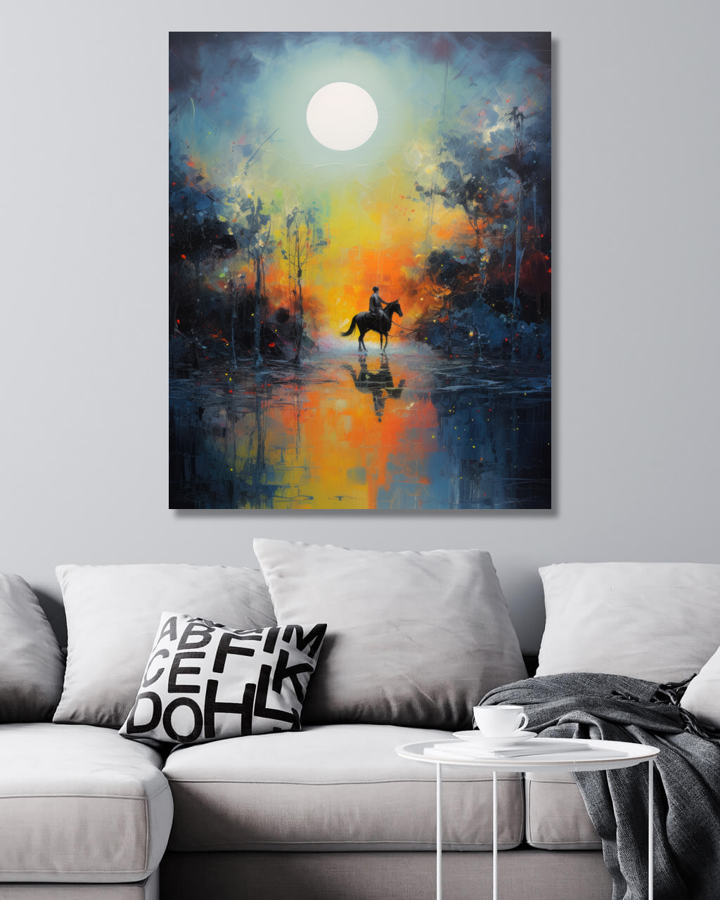 Obrazy na stěnu - Zbloudilý jezdec Rozměr: 40x50 cm, Rámování: vypnuté plátno na rám