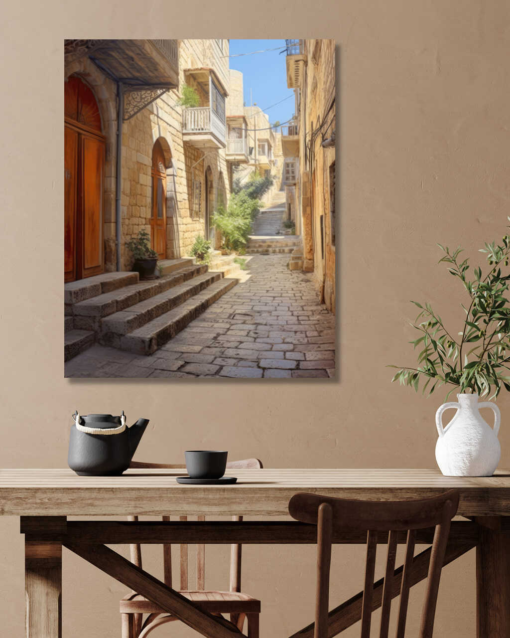 Obrazy na stěnu - Ulička v městečku 2 Rozměr: 40x50 cm, Rámování: vypnuté plátno na rám