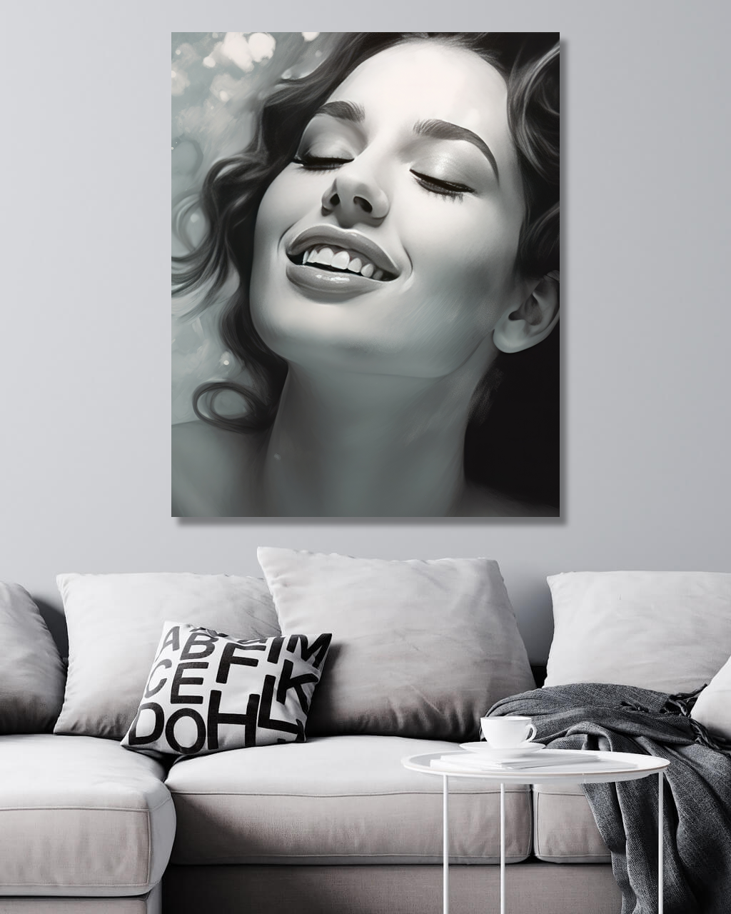 Obrazy na stěnu - Žena s úsměvem Rozměr: 40x50 cm, Rámování: vypnuté plátno na rám