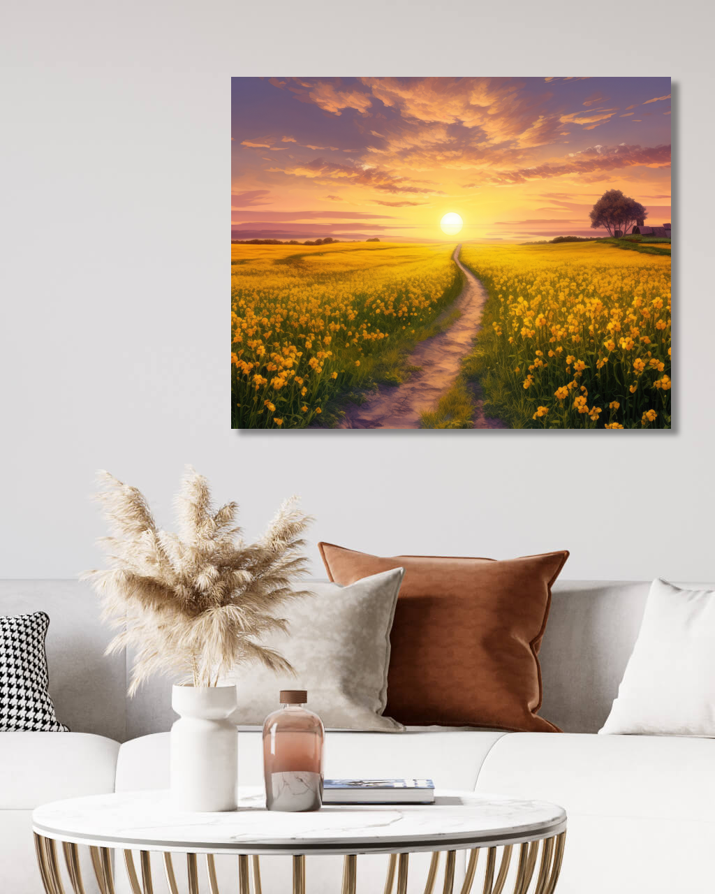 Obrazy na stěnu - Cestička mezi řepkou Rozměr: 40x50 cm, Rámování: vypnuté plátno na rám