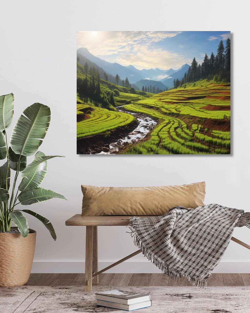 Obrazy na stěnu - Potok v horách Rozměr: 40x50 cm, Rámování: vypnuté plátno na rám