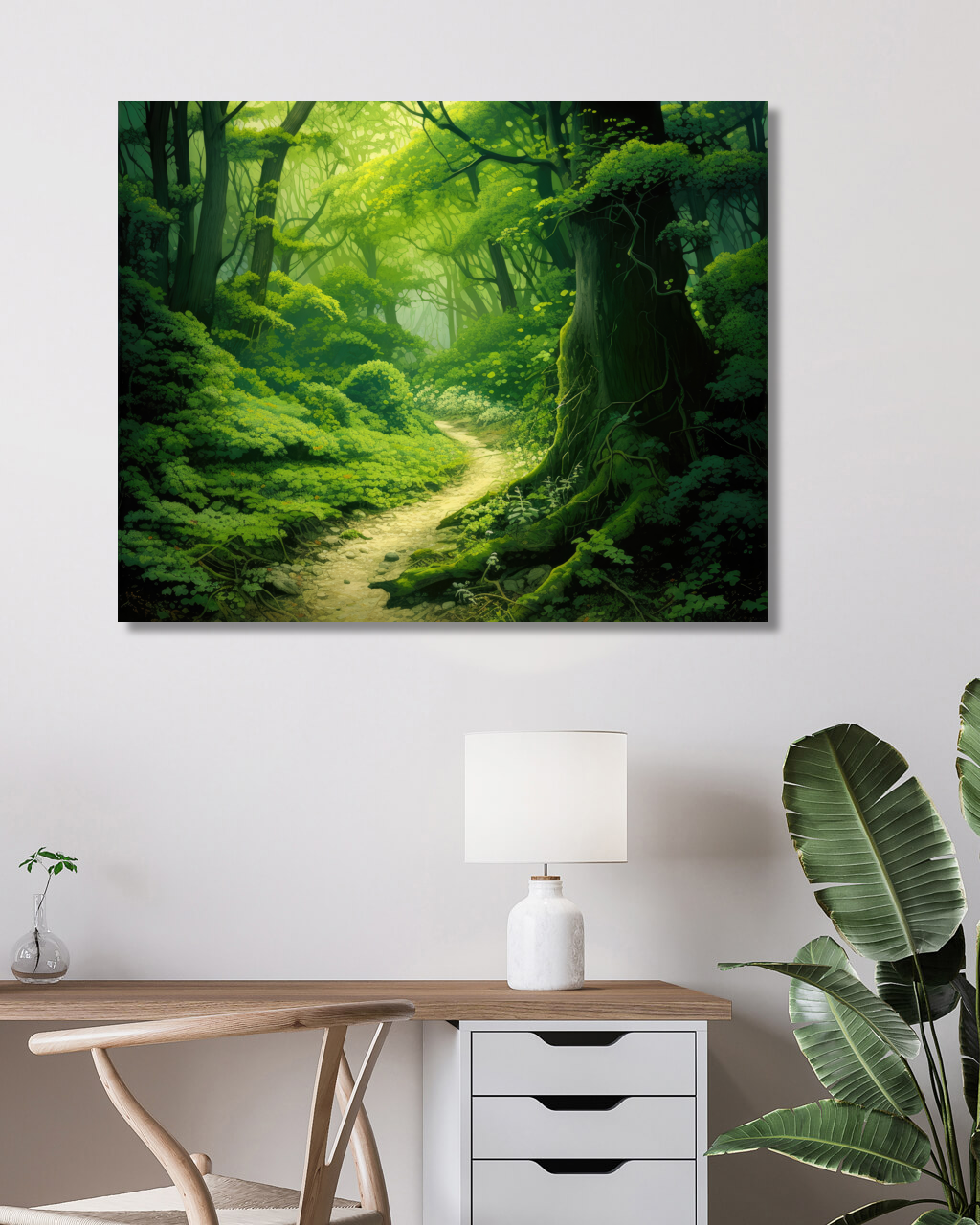 Obrazy na stěnu - Lesní cestička Rozměr: 40x50 cm, Rámování: vypnuté plátno na rám