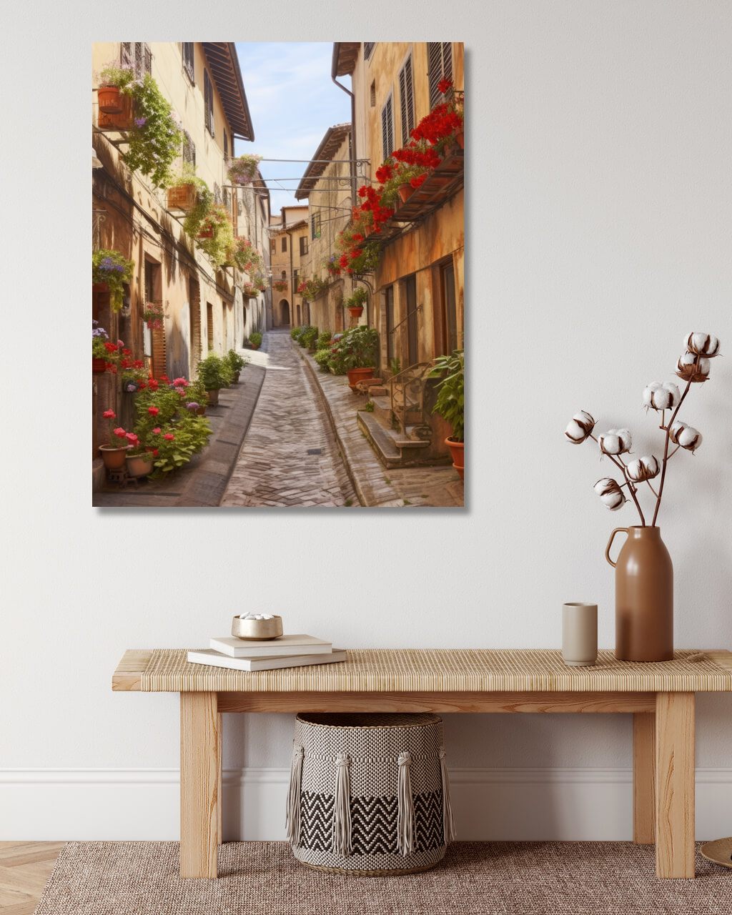 Obrazy na stěnu - Ulička v městečku 4 Rozměr: 40x50 cm, Rámování: vypnuté plátno na rám