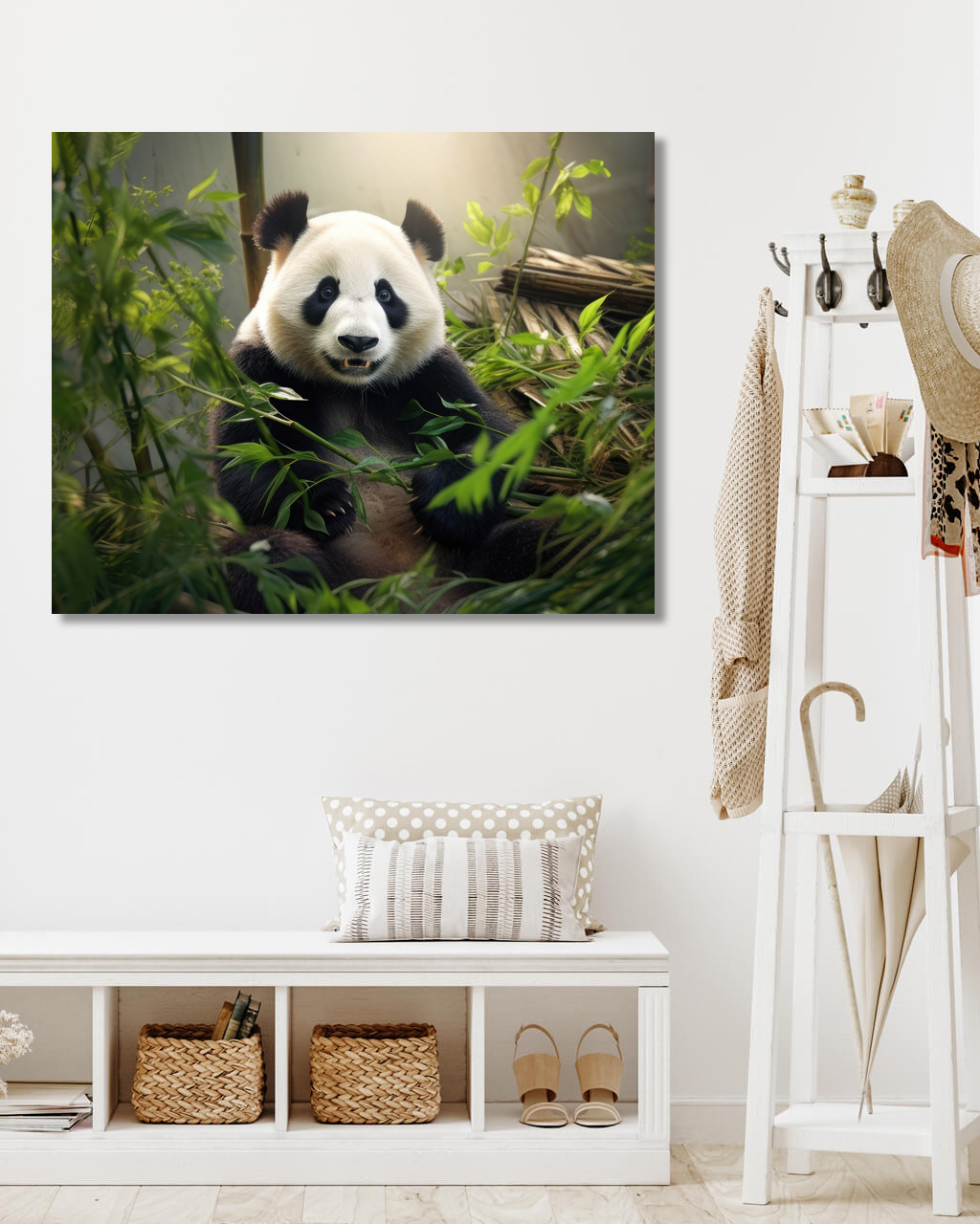 Obrazy na stěnu - Panda mezi bambusy Rozměr: 40x50 cm, Rámování: vypnuté plátno na rám