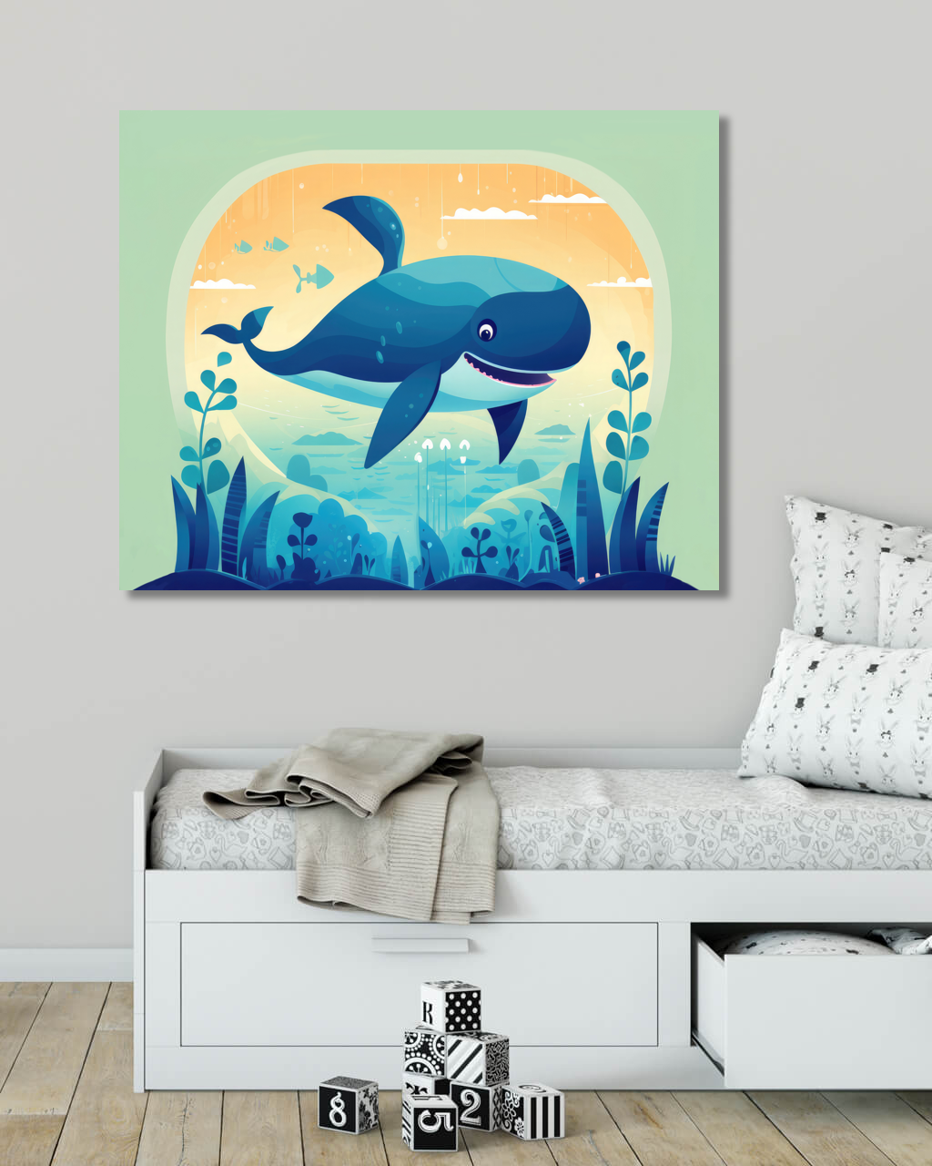 Obrazy na stěnu - Žralok Rozměr: 40x50 cm, Rámování: vypnuté plátno na rám