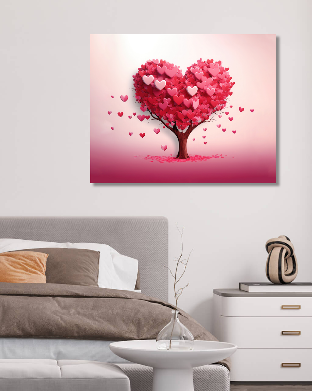 Obrazy na stěnu - Strom srdce Rozměr: 40x50 cm, Rámování: vypnuté plátno na rám