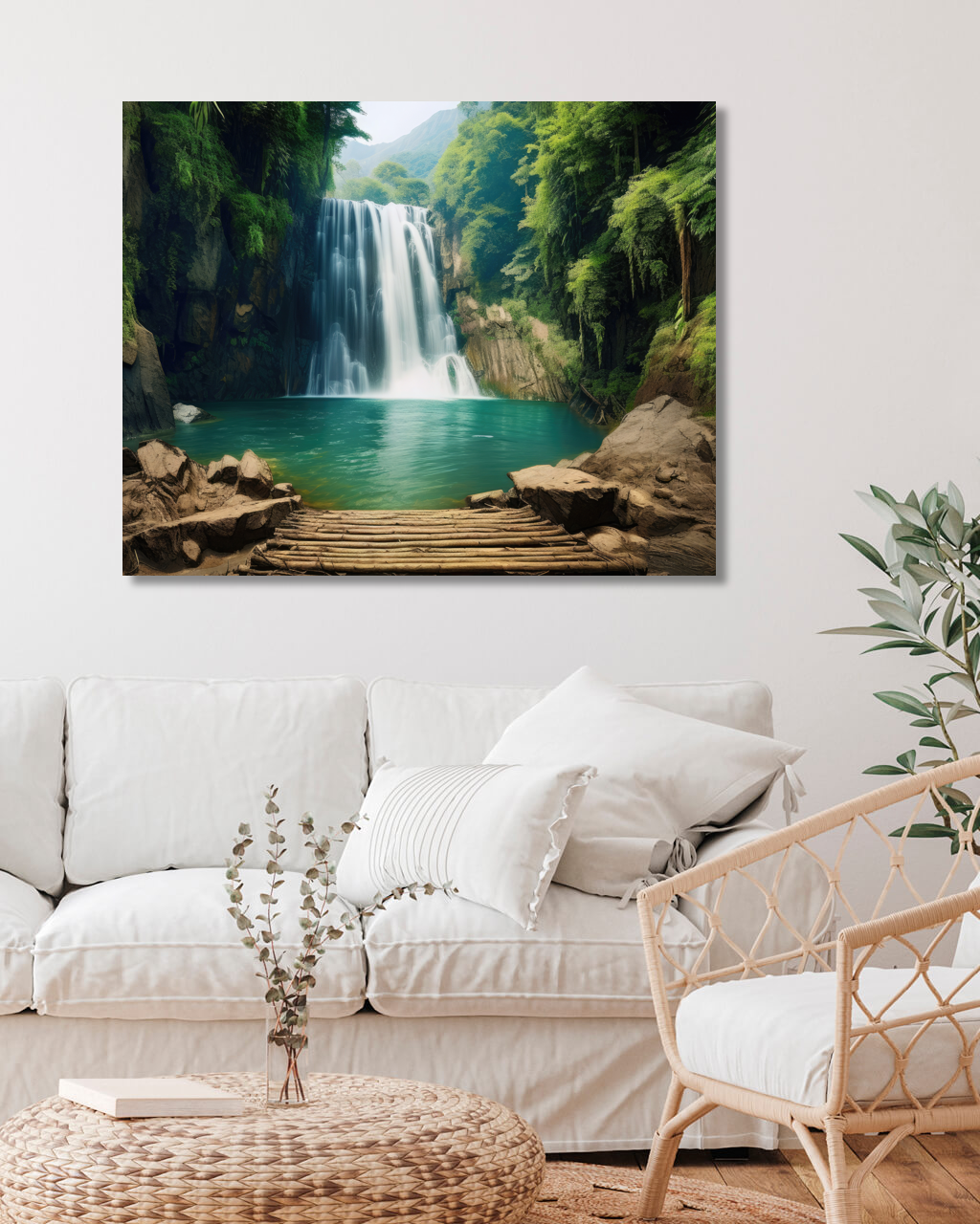 Obrazy na stěnu - Vodopád Rozměr: 40x50 cm, Rámování: vypnuté plátno na rám