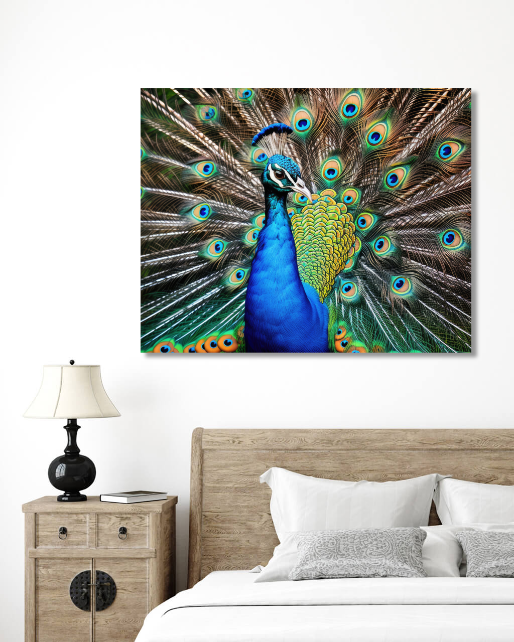 Obrazy na stěnu - Páv Rozměr: 40x50 cm, Rámování: vypnuté plátno na rám