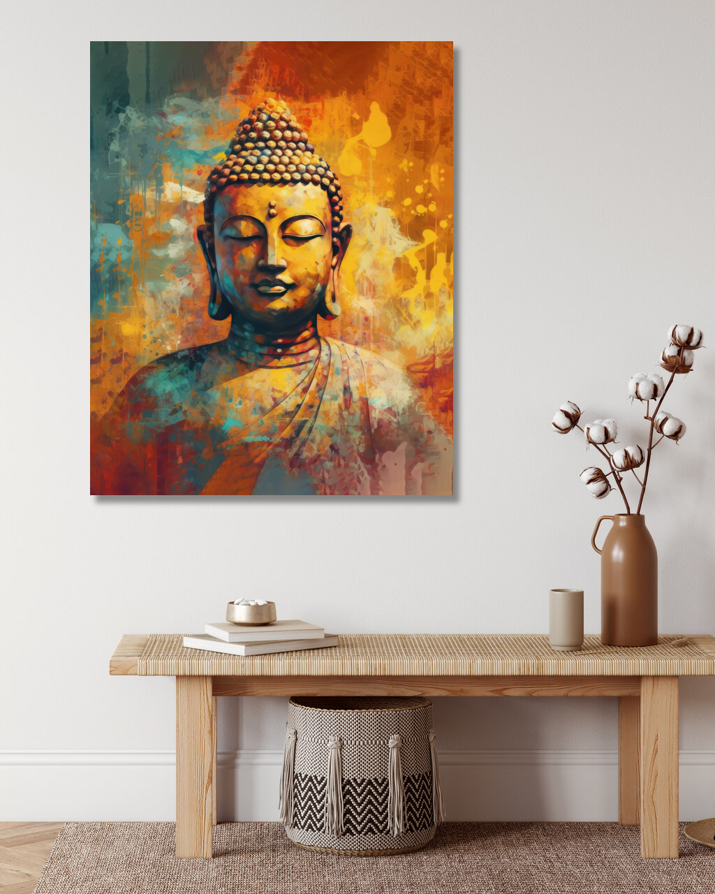 Obrazy na stěnu - Zářící Buddha Rozměr: 40x50 cm, Rámování: vypnuté plátno na rám