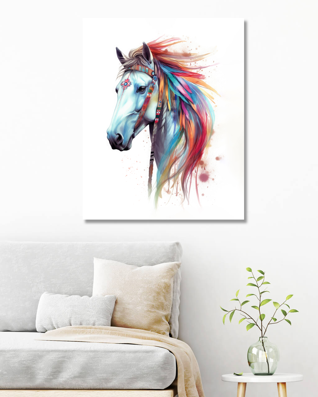 Obrazy na stěnu - Indiánský kůň svobody Rozměr: 80x100 cm, Rámování: bez rámu a bez vypnutí plátna
