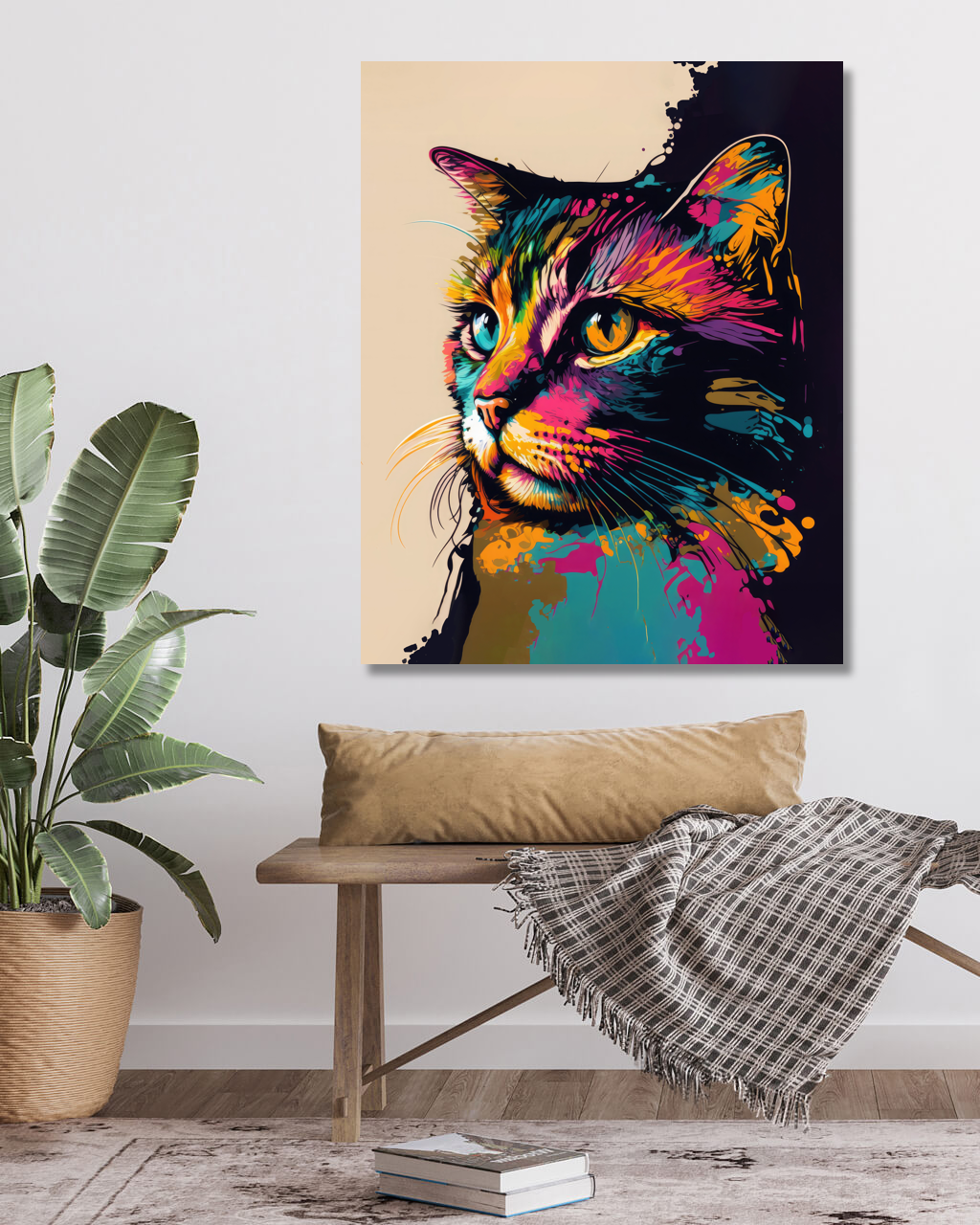 Obrazy na stěnu - Portrét kočky Rozměr: 40x50 cm, Rámování: vypnuté plátno na rám