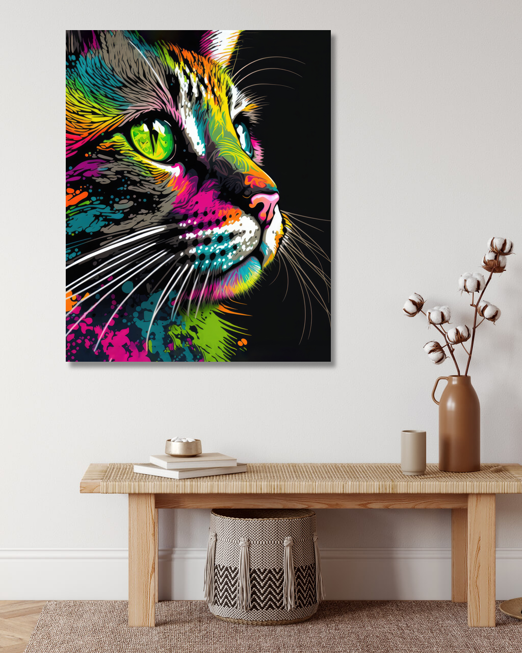 Obrazy na stěnu - Cílevědomá kočka Rozměr: 40x50 cm, Rámování: vypnuté plátno na rám