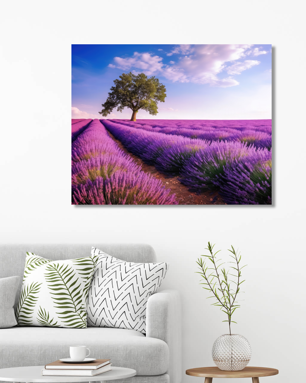 Obrazy na stěnu - Levandulová louka Rozměr: 80x100 cm, Rámování: vypnuté plátno na rám