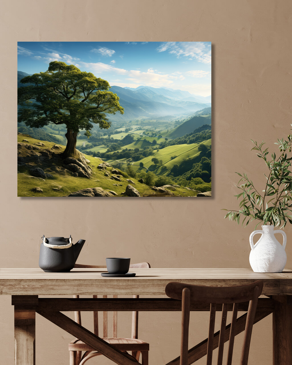 Obrazy na stěnu - Strom na hoře Rozměr: 40x50 cm, Rámování: vypnuté plátno na rám