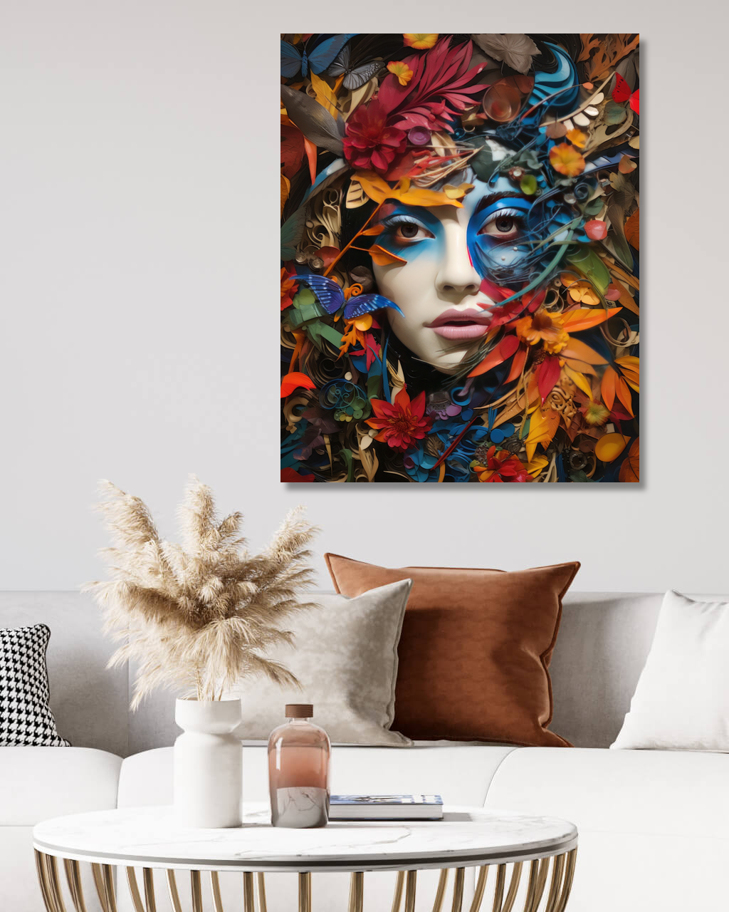 Obrazy na stěnu - Dívka v barvách přírody Rozměr: 40x50 cm, Rámování: vypnuté plátno na rám